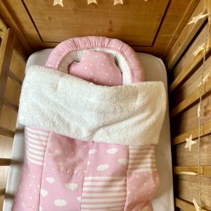 NIDO ROSADO ESTRELLA LUNA + MANTITA + COJIN NUBE