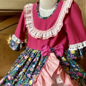 VESTIDO CHINITA TRADICIONAL FUCSIA TALLA 5-6